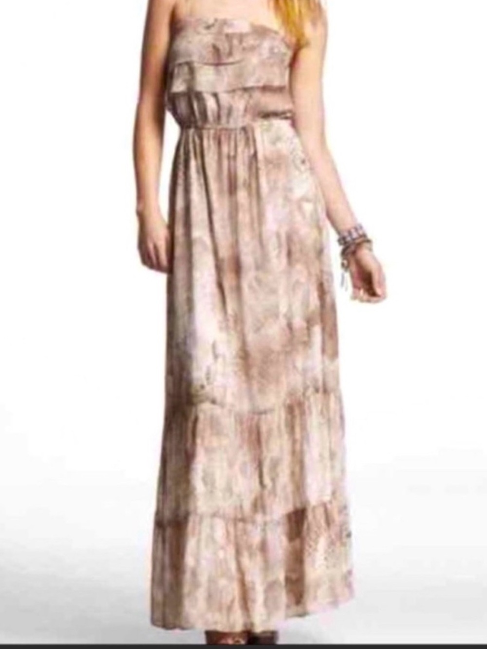 Express Cream Snake Print Maxi Dress size small